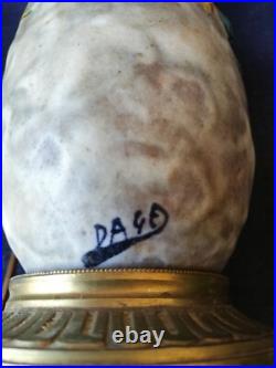 Pied Lampe Ancien Louis DAGE/art deco/Bronze et céramique/Old Art Deco Lamp base