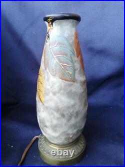 Pied Lampe Ancien Louis DAGE/art deco/Bronze et céramique/Old Art Deco Lamp base