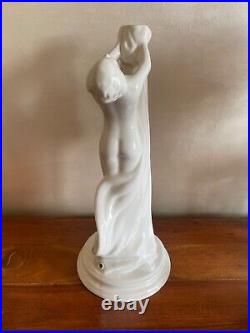 Pied de Lampe Vintage en Céramique Femme Nue 1970s Art Déco