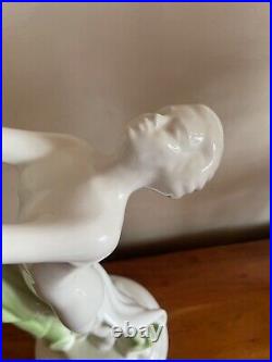 Pied de Lampe Vintage en Céramique Femme Nue 1970s Art Déco