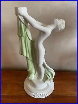 Pied de Lampe Vintage en Céramique Femme Nue 1970s Art Déco
