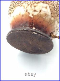 Pied de lampe en céramique crispé raku émaillé de Jean Besnard Art Déco