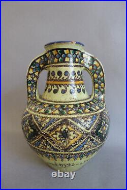 Pierre de Verclos (1886-1950) vase Art déco en céramique de Nabeul Tunisie