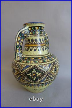 Pierre de Verclos (1886-1950) vase Art déco en céramique de Nabeul Tunisie