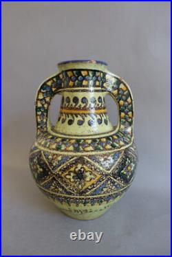 Pierre de Verclos (1886-1950) vase Art déco en céramique de Nabeul Tunisie