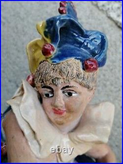 Pierrot et colombine céramique 1900 sculpture ceramic figure art nouveau antique