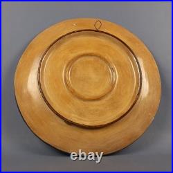 Plat Murale En Maiolica Céramique Figure Archer Bleu Beige Art Déco Vintage