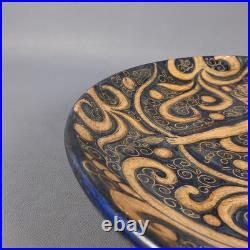 Plat Murale En Maiolica Céramique Figure Archer Bleu Beige Art Déco Vintage