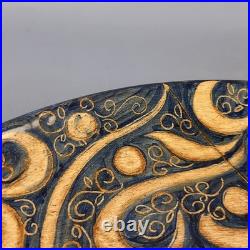 Plat Murale En Maiolica Céramique Figure Archer Bleu Beige Art Déco Vintage