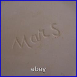 Plat récipient céramique faïence barbotine légume MARS art déco France N4228