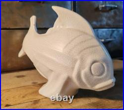 Poisson Céramique Craquelée Art Déco Dlg Lejan Non Signé L 26,5