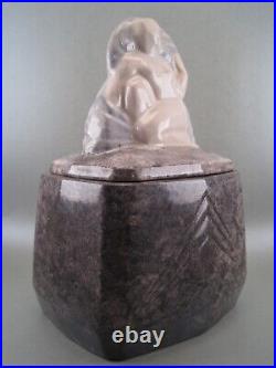 Pot ART DECO céramique polychrome émaillée signé BACHELET (1892-1981) à BOULOGNE
