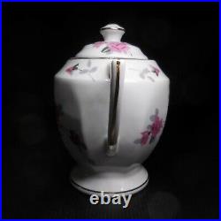 Poterie céramique porcelaine sucrier récipient vintage art déco fleur or N8678
