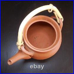 Poterie céramique terre cuite théière marron vintage art déco table Chine N7403