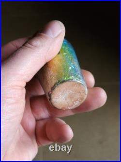 Poujol Limoges Vase Art Deco Sur Cuivre Émaillée Céramique