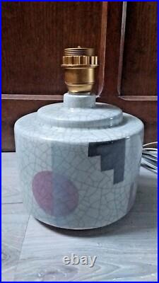 RARE LAMPE CÉRAMIQUE CRAQUELÉE ÉMAILLÉE ART DECO de ROMAIN CANIVET PARIS DESIGN