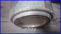 RARE LAMPE CÉRAMIQUE CRAQUELÉE ÉMAILLÉE ART DECO de ROMAIN CANIVET PARIS DESIGN