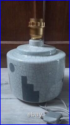 RARE LAMPE CÉRAMIQUE CRAQUELÉE ÉMAILLÉE ART DECO de ROMAIN CANIVET PARIS DESIGN