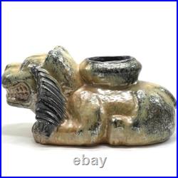 RARE, VASE CHIEN DE FÔ Art Déco Grés GUERIN à BOUFFIOULX Céramique Belgique