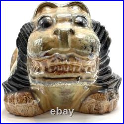 RARE, VASE CHIEN DE FÔ Art Déco Grés GUERIN à BOUFFIOULX Céramique Belgique