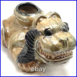 RARE, VASE CHIEN DE FÔ Art Déco Grés GUERIN à BOUFFIOULX Céramique Belgique