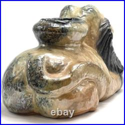RARE, VASE CHIEN DE FÔ Art Déco Grés GUERIN à BOUFFIOULX Céramique Belgique