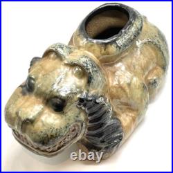 RARE, VASE CHIEN DE FÔ Art Déco Grés GUERIN à BOUFFIOULX Céramique Belgique