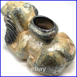 RARE, VASE CHIEN DE FÔ Art Déco Grés GUERIN à BOUFFIOULX Céramique Belgique