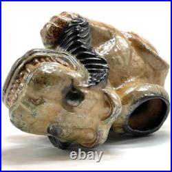 RARE, VASE CHIEN DE FÔ Art Déco Grés GUERIN à BOUFFIOULX Céramique Belgique