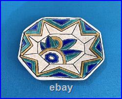 RARE vide poche ART DÉCO en ÉMAUX de LONGWY signé cendrier coupelle parfait etat