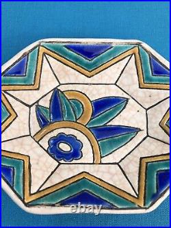 RARE vide poche ART DÉCO en ÉMAUX de LONGWY signé cendrier coupelle parfait etat