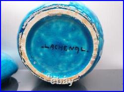 Raoul Lachenal Bonbonniere Tabatiere Ceramique Emaille Bleu Deck