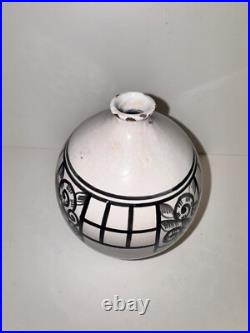 Rare Ancien VASE Céramique HENRI DELCOURT Boulogne Desvres Art Deco 1930