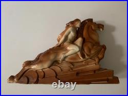 Rare Sculpture Ceramique Charles Lemenceau 1930 Valkyrie Saint-clement