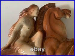 Rare Sculpture Ceramique Charles Lemenceau 1930 Valkyrie Saint-clement