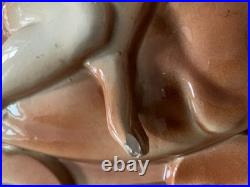 Rare Sculpture Ceramique Charles Lemenceau 1930 Valkyrie Saint-clement