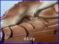 Rare Sculpture Ceramique Charles Lemenceau 1930 Valkyrie Saint-clement