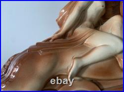 Rare Sculpture Ceramique Charles Lemenceau 1930 Valkyrie Saint-clement