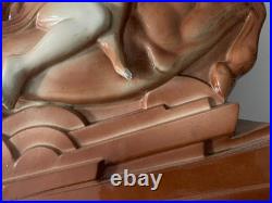 Rare Sculpture Ceramique Charles Lemenceau 1930 Valkyrie Saint-clement