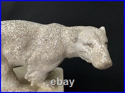 Rare Sculpture Ceramique Crispee Ours Polaire Sur Glacier Art Deco 1930 Sevres