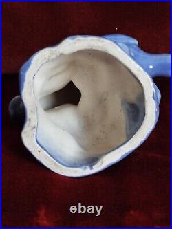 Rare Sculpture VAUTOUR en Céramique Bleue H 34 cm Période Art Déco