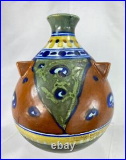 Rare Vase Ceramique Gouda Holland Archipel Art Deco Decor Ethnique Parfait Etat