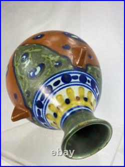 Rare Vase Ceramique Gouda Holland Archipel Art Deco Decor Ethnique Parfait Etat
