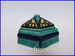 Rare boite bonbonnière art déco aux papillons d'argyl céramique E. VAL & Cie