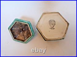 Rare boite bonbonnière art déco aux papillons d'argyl céramique E. VAL & Cie