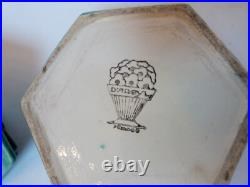 Rare boite bonbonnière art déco aux papillons d'argyl céramique E. VAL & Cie