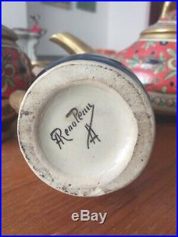 Rare ceramique Alfred renoleau Gres Theiere Tasse sucrier Cruche Art Deco