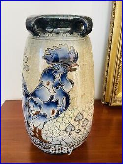 Rare et Sublime Vase en céramique émaillé Art Déco Campina Amphora début 20 ème