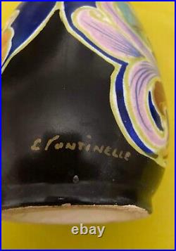 Rare gros vase en céramique art déco Louis Fontinelle