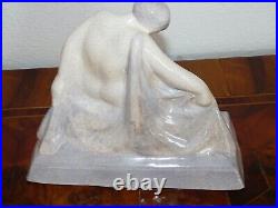 Rare sculpture de femme ART DECO céramique Georges HALBOUT DU TANNEY (1895-1986)
